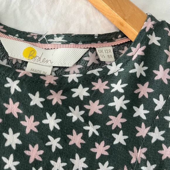 Boden Women's Green Floral Printed Hyacinth Knee Length Relaxed Fit Dress 8R - Picture 9 of 9